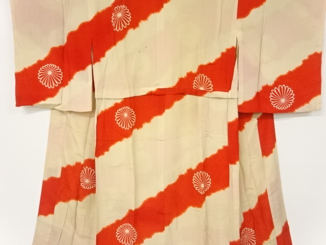 JAPANESE KIMONO / ANTIQUE JUBAN / SILK / KINSHA / KIKU